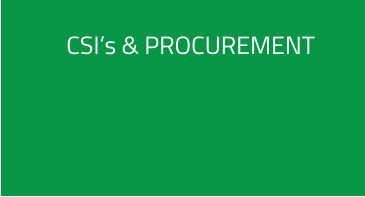 CSI’s & PROCUREMENT
